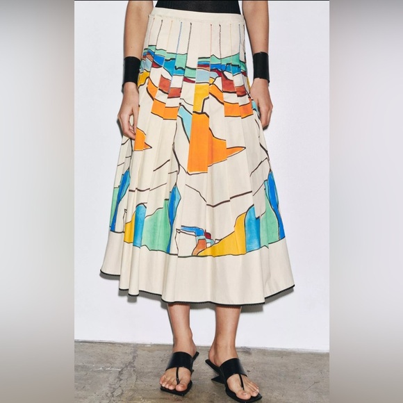 🔥🔥Zara ZW collection printed pleated skirt - Picture 8 of 10
